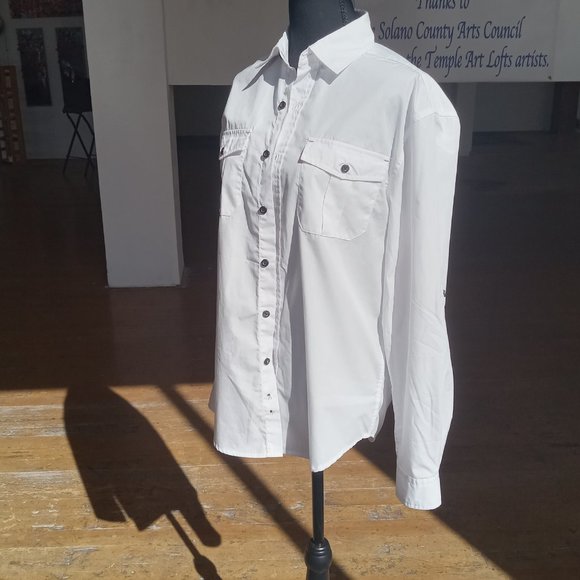 Bruno white button down long sleeve shirt - Picture 7 of 11
